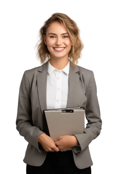 Insurance advisor with clipboard